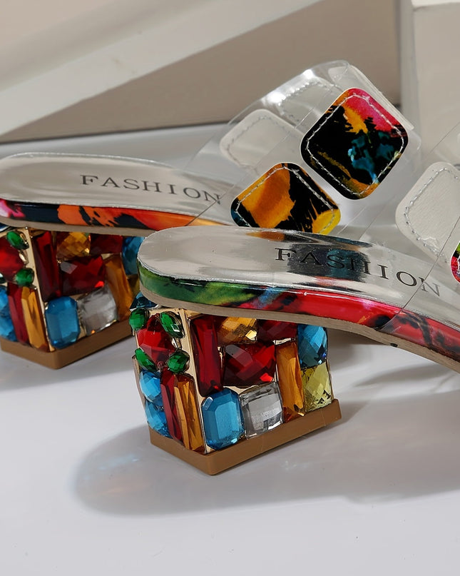 Sandals for  Women | Open Toe Decorative Block Heel