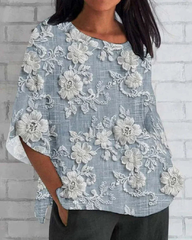 Women’s Blouse | Vintage Floral Embroidery