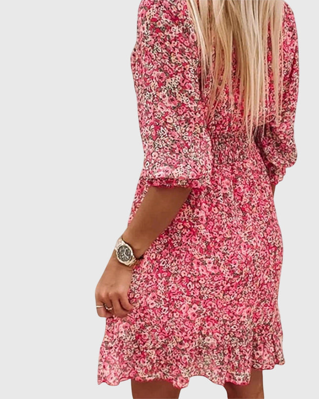 Elisa | Floral Puff Sleeve Dress