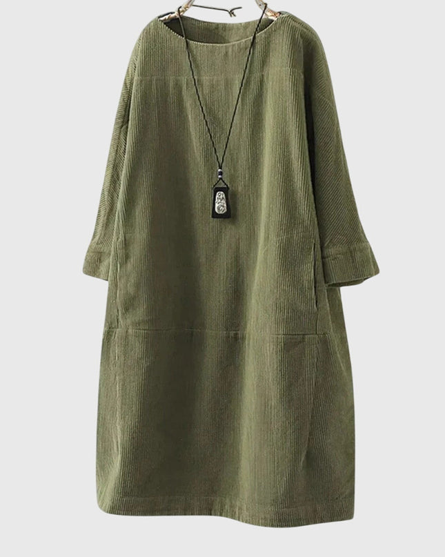Grace | Relaxed Corduroy Midi Dress
