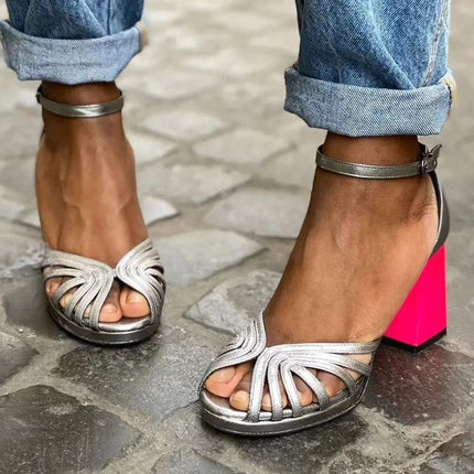 Sandals For Women | Block Heel Ankle Strap