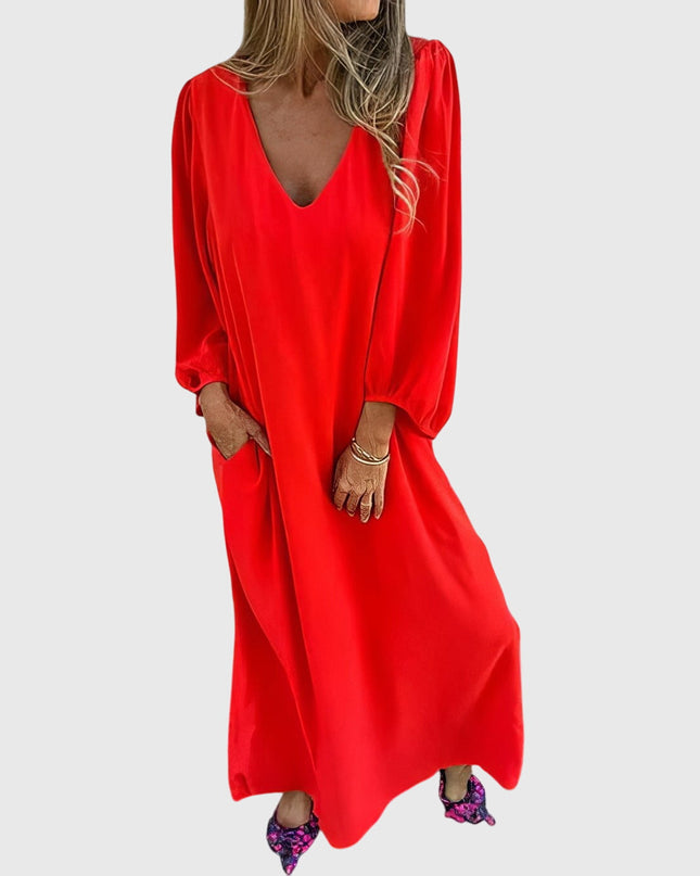 Carol - Long Boho Dress With Pockets