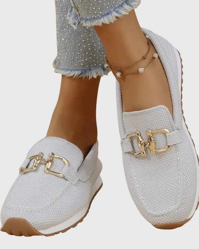 Loafers For Women | Decorative Hardware Closed Toe