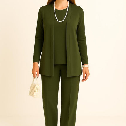 Viv - Cardigan, Top & Trousers Set