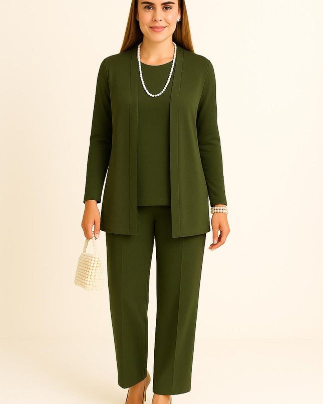 Viv - Cardigan, Top & Trousers Set