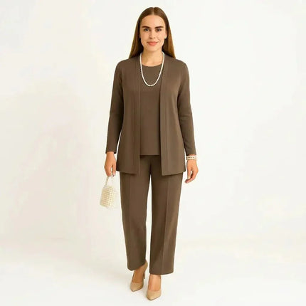 Viv - Cardigan, Top & Trousers Set