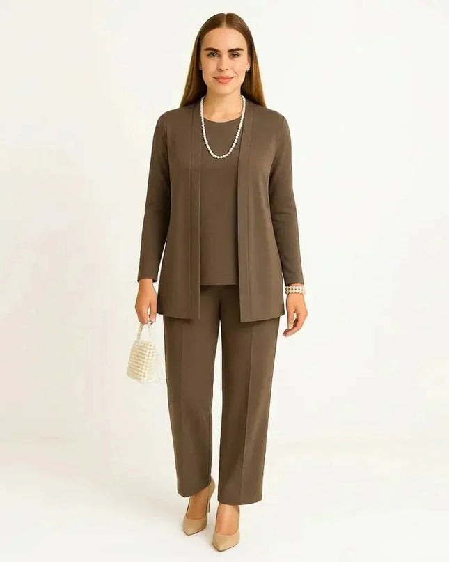 Viv - Cardigan, Top & Trousers Set