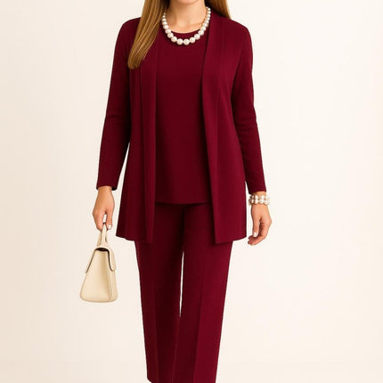 Viv - Cardigan, Top & Trousers Set