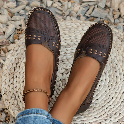 Loafers For Women | Perforated Closed Toe Slip-On