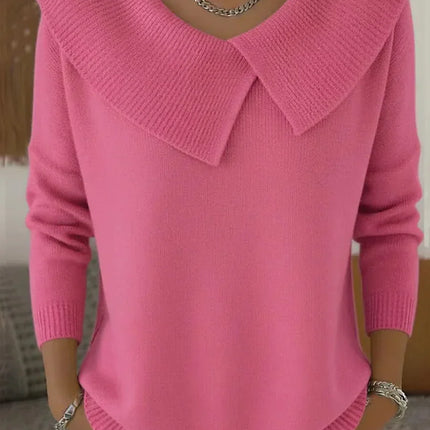 Women’s Sweater | Ribbed Collar Detail