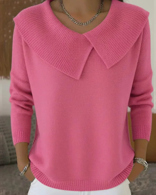 Women’s Sweater | Ribbed Collar Detail