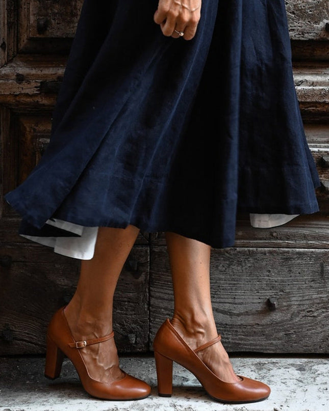 Mary Jane Shoes for Women |  Block Heel Rounded Toe