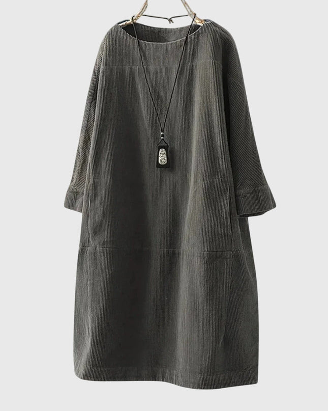 Grace | Relaxed Corduroy Midi Dress