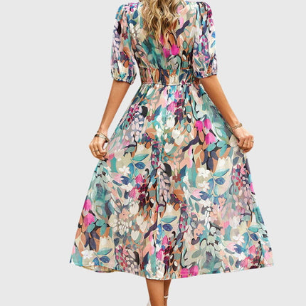 Merlin | Flattering Floral Midi Dress