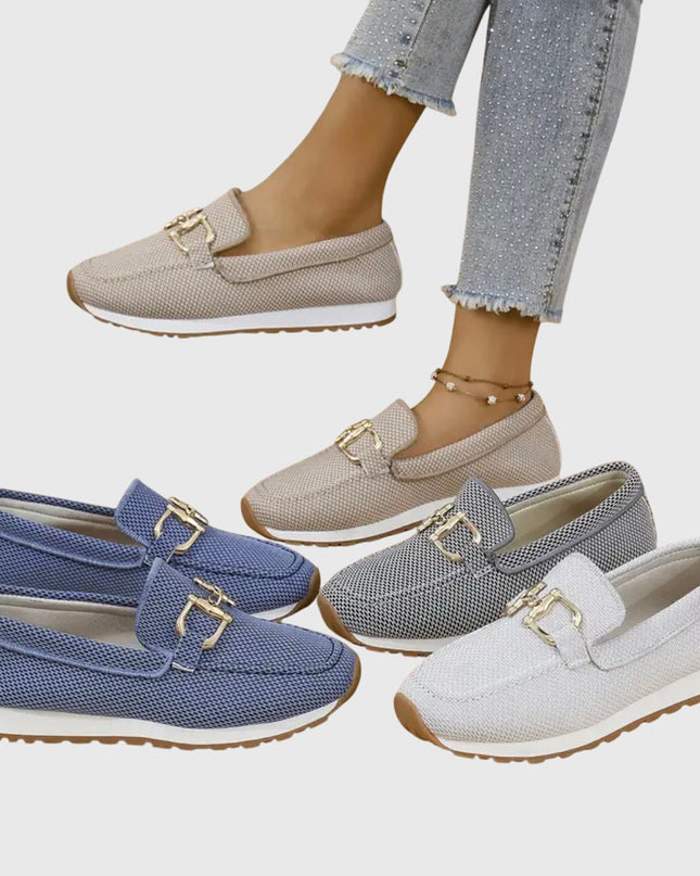 Loafers For Women | Decorative Hardware Closed Toe
