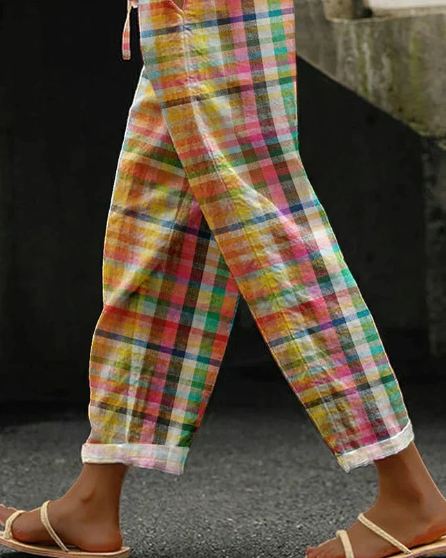 Women's Pants | Check Pattern Pocket