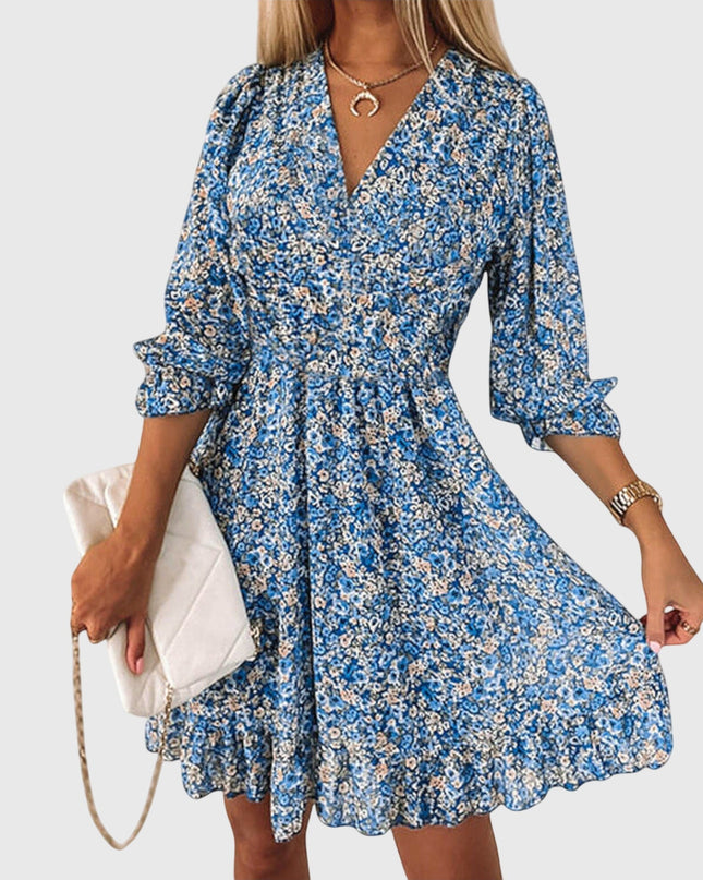 Elisa | Floral Puff Sleeve Dress