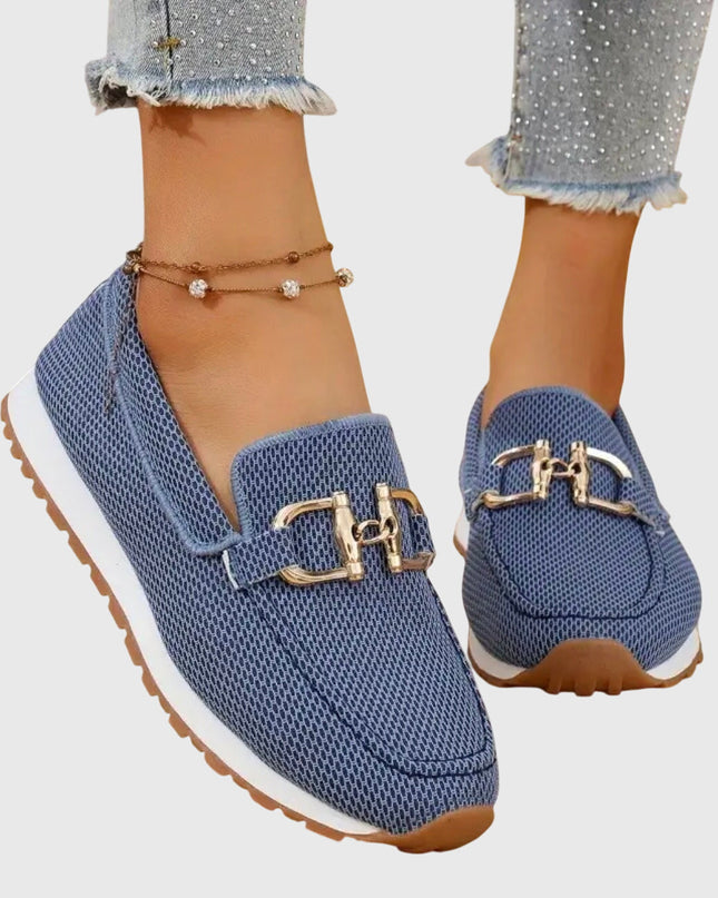 Loafers For Women | Decorative Hardware Closed Toe