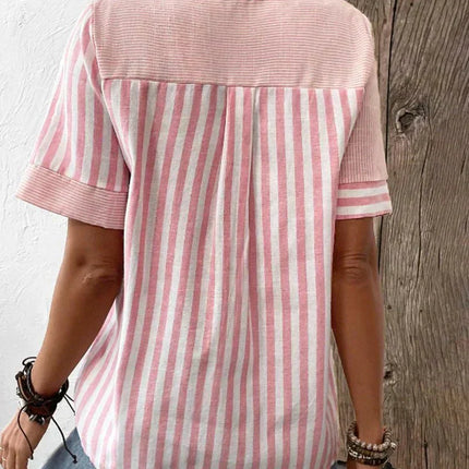 Women's Blouse | Stripe Pane Button Front