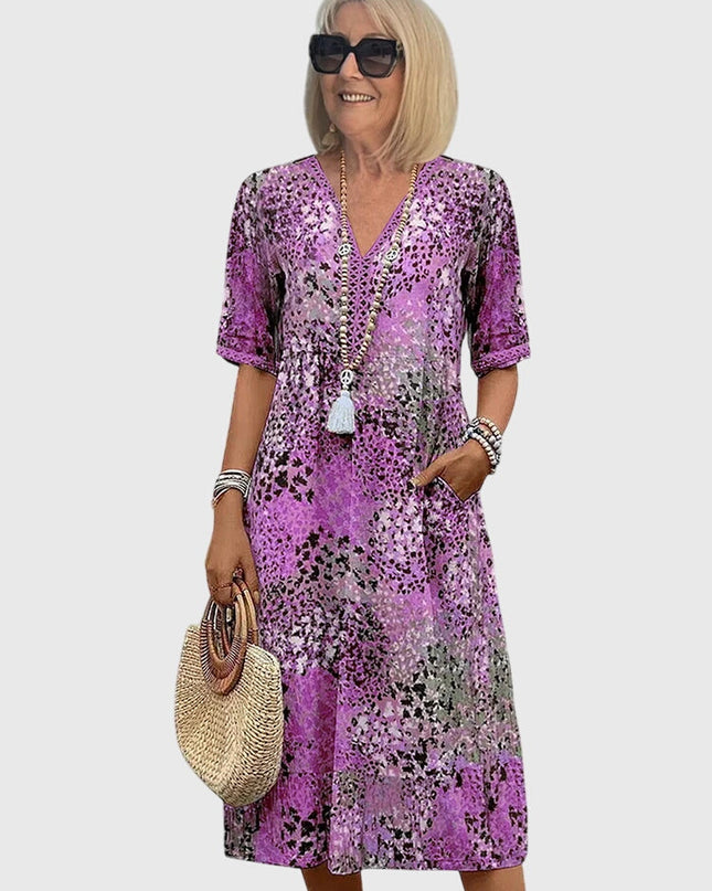 Yvonna | Elegant Floral Midi Dress