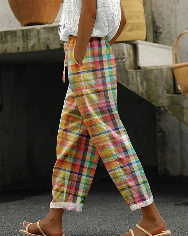 Women's Pants | Check Pattern Pocket