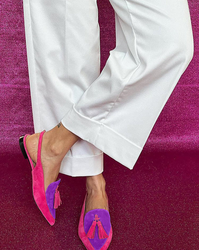 Loafers for Women | Slingback Pointed Toe Tassel
