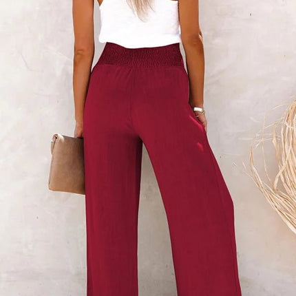 Women's Trousers | Button Front Elastic Waist