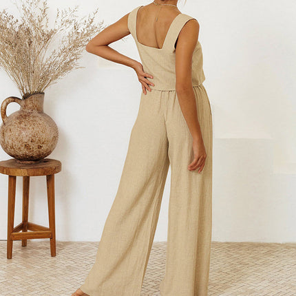 Megan - Minimalist Top And Wide-Leg Pants Set