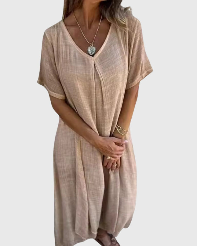 Fiona – Elegant Lightweight V-Neck Dress