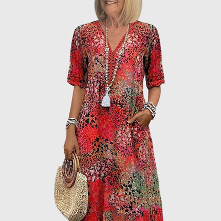 Yvonna | Elegant Floral Midi Dress