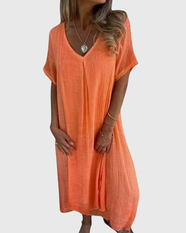 Fiona – Elegant Lightweight V-Neck Dress