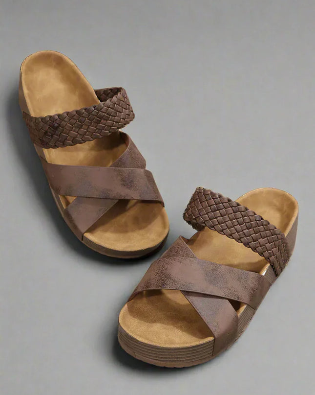 Sandals For Women | Open Toe Platform With Cross Straps