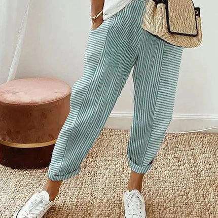 Women's Pants | Stripe Pattern Pocket