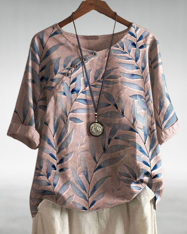 Woman’s Blouse | Printed Asymmetric Button