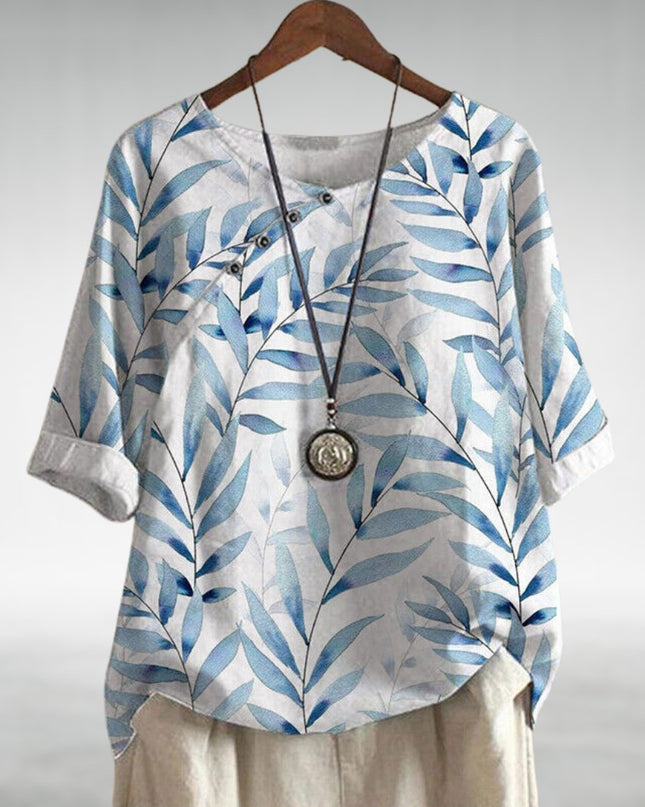 Woman’s Blouse | Printed Asymmetric Button