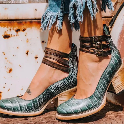 Heels For Women | Ankle Strap Block Heel Boot