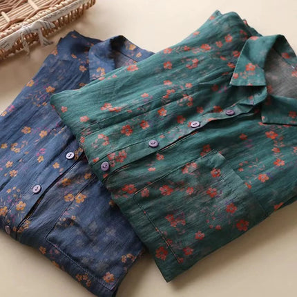 Women’s Shirt | Floral Half-Placket