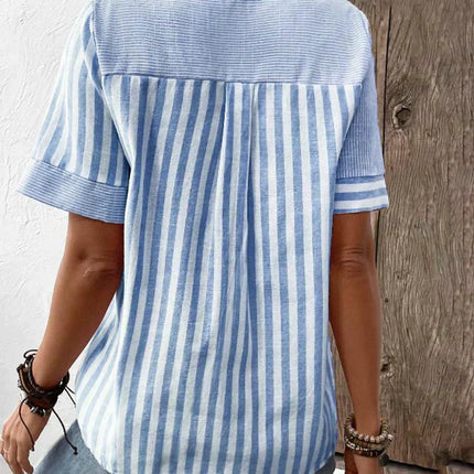 Women's Blouse | Stripe Pane Button Front