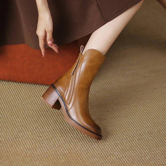 Boots For Women |  Ankle Heel Side Zip Style