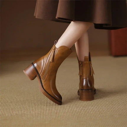Boots For Women |  Ankle Heel Side Zip Style