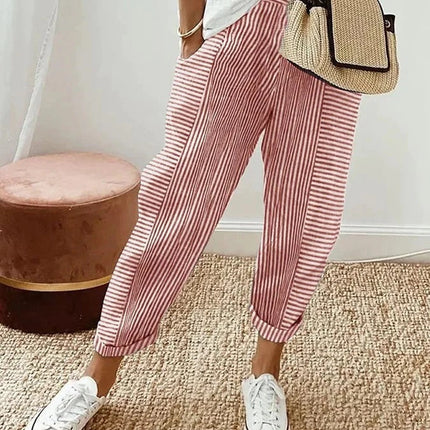 Women's Pants | Stripe Pattern Pocket