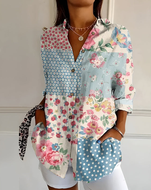 Women’s Blouse | Button-Front with Prints