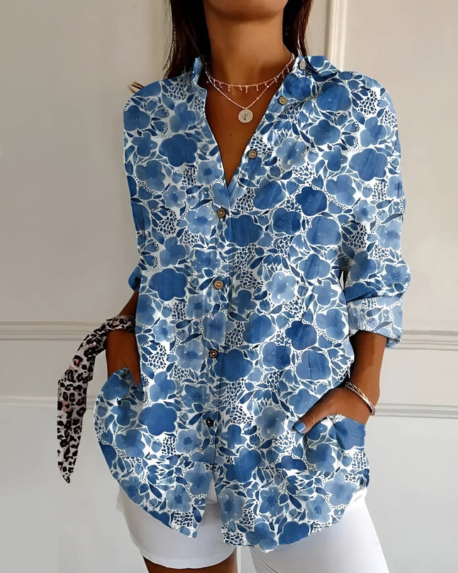 Women’s Blouse | Button-Front with Prints