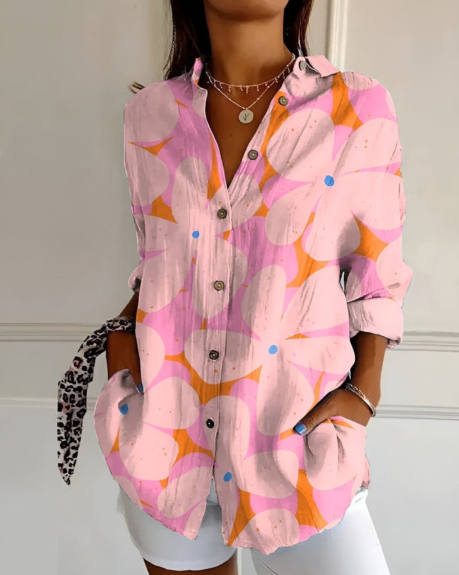 Women’s Blouse | Button-Front with Prints