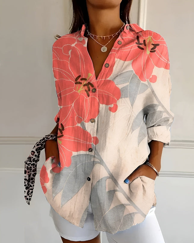 Women’s Blouse | Button-Front with Prints