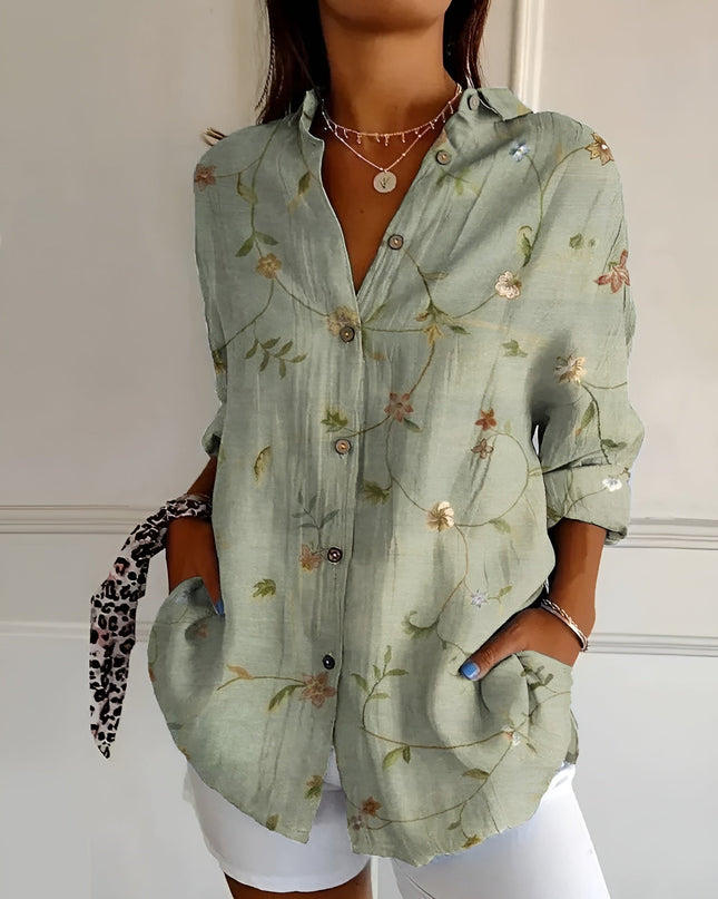 Women’s Blouse | Button-Front with Prints